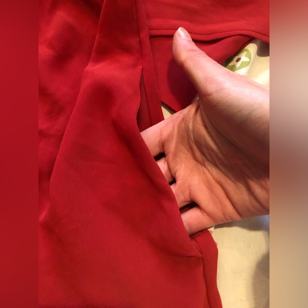 Vtg Y2K Victoria's Secret Red Chiffon Kimono Short Robe - Picture 5 of 8